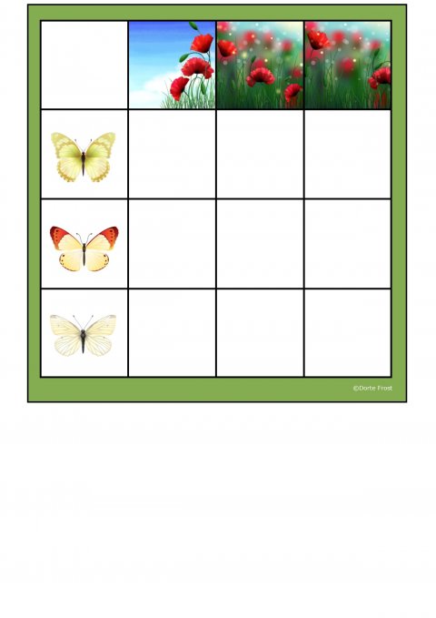 Sommerfugle og valmuer