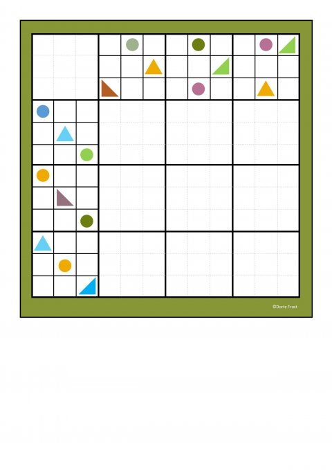 9 felter med geofigurer