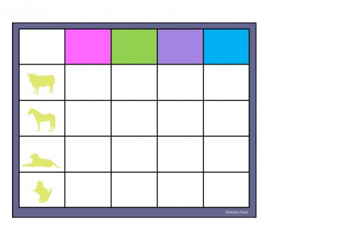 Husdyr kontrastfarver med baggrund