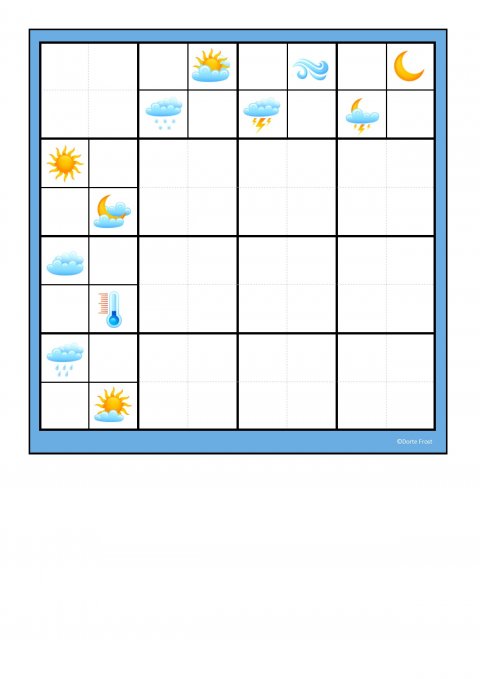 4 felter m vejrsymboler farve til farve