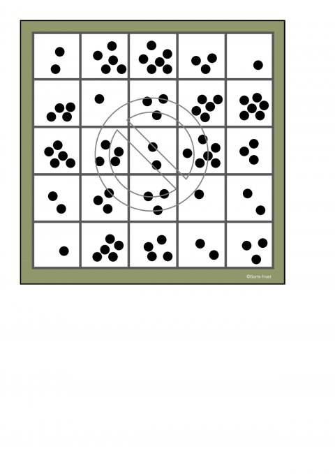 Plade til teningespil med dots