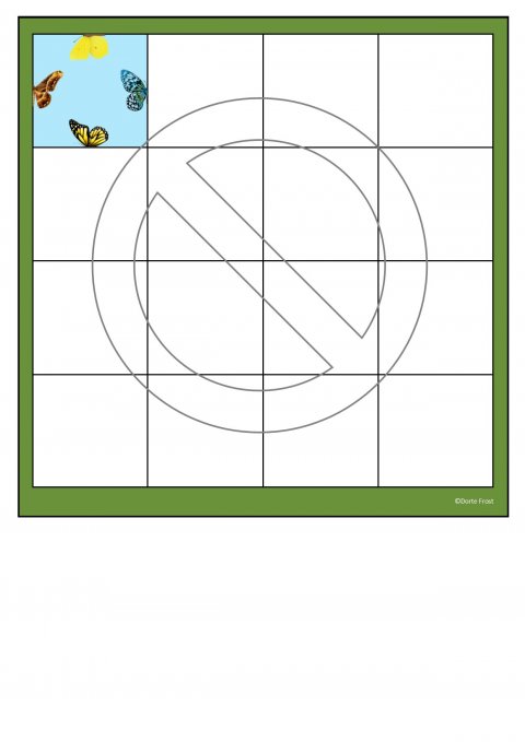 Sommerfugle m ensfarvet baggrund