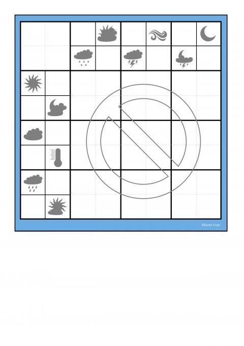4 felter silhouet til farve vejrsymboler